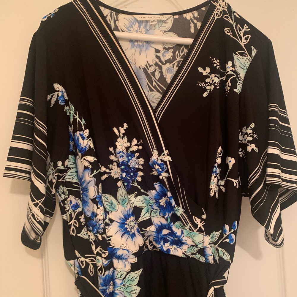 Plus size faux wrap midi dress